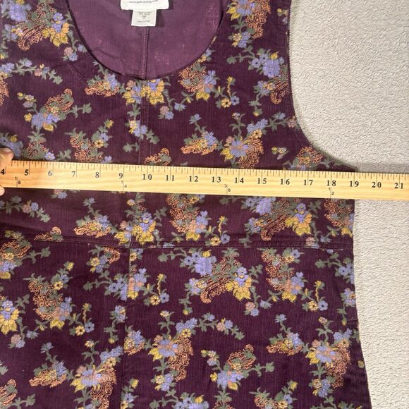 Serengeti Size Small Corduroy Purple Floral Jumper Dress Cottagecore Phoebe 90s - Picture 11 of 12
